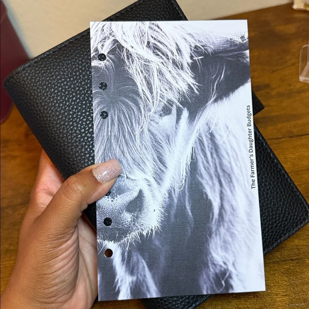 A6 Personal Binder Midnight Pebbled Leather Wallet/Planner
